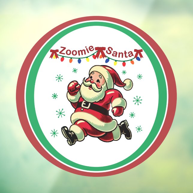 Autocollant Pour Fenêtre Zoomie Santa Christmas (Feuille 3)