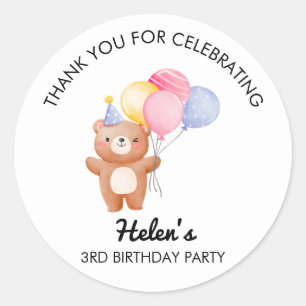 Autocollant pour fête d'anniversaire de Little Bea