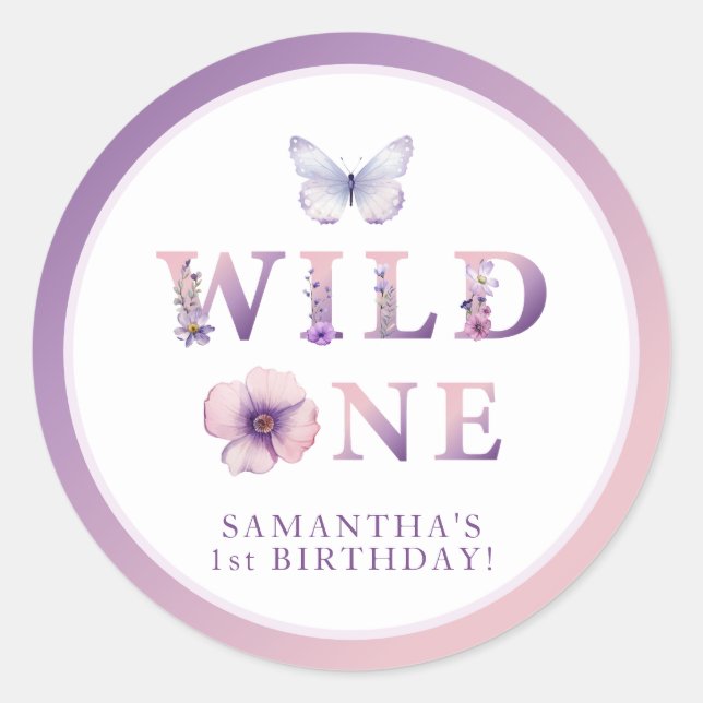 Autocollant pour fête d'anniversaire des 1 an Wild (Devant)