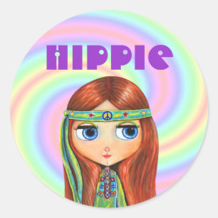 Autocollant pour fille hippie
