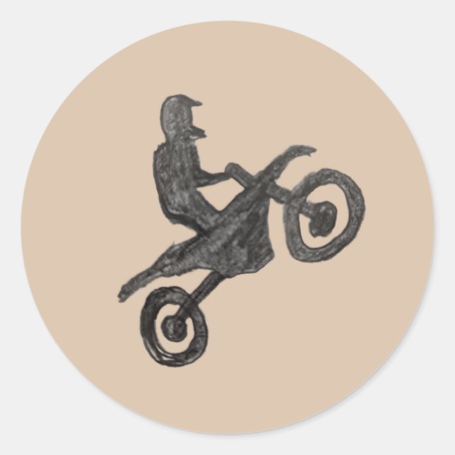 Autocollant pour garçon avec un croquis de motocro (Devant)