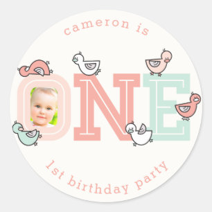 Autocollant pour la fête d'anniversaire des 1 an d