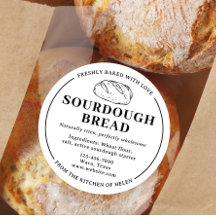 Autocollant pour pain de boulangerie minimal blanc