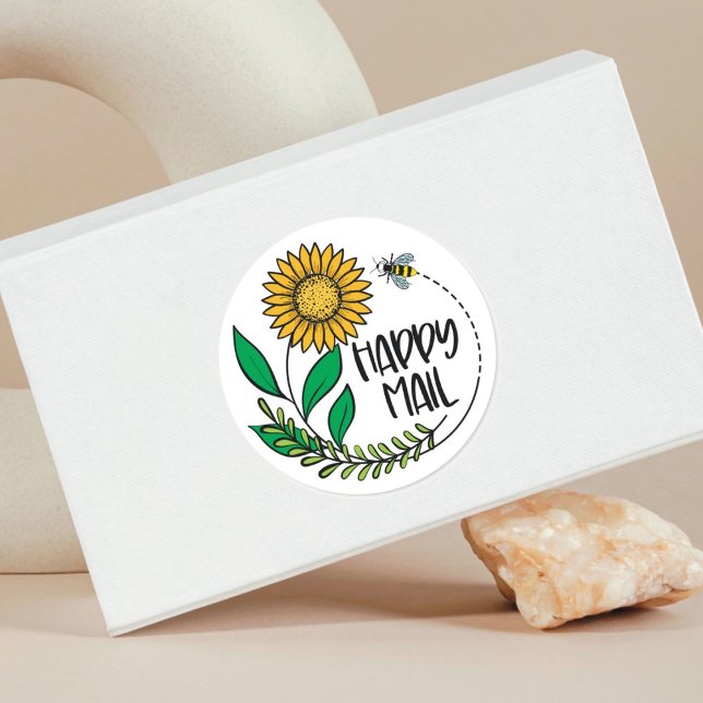 Autocollant pour petite entreprise Sunflower Bee H (Créateur téléchargé)