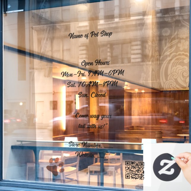 Autocollant pour vitrine personnalisé transparent  (Fenêtre de café)