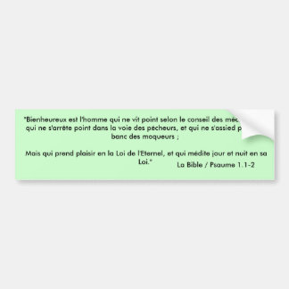 Autocollant pour voiture/Bumper Sticker - Verset B