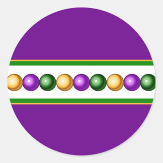 Autocollant pourpre Mardi Gras Beads