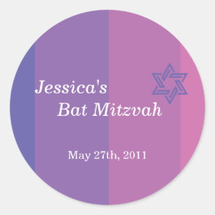 Autocollant pourpre tonal de bat mitzvah