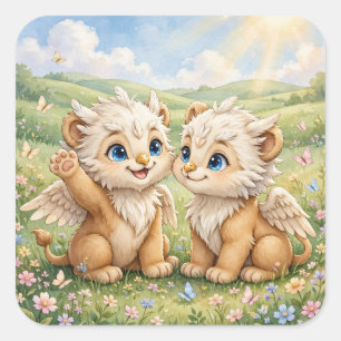 Autocollant Prairie Fleurie de Bébé Griffon