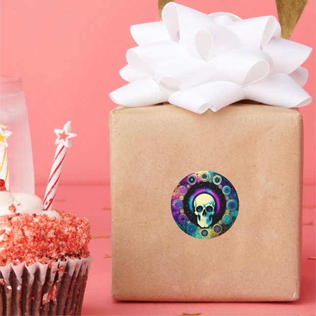 Autocollant psychédélique du crâne (Fête)