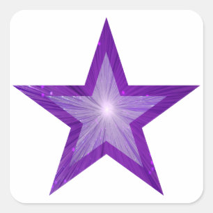 Autocollant Purple Star carré blanc