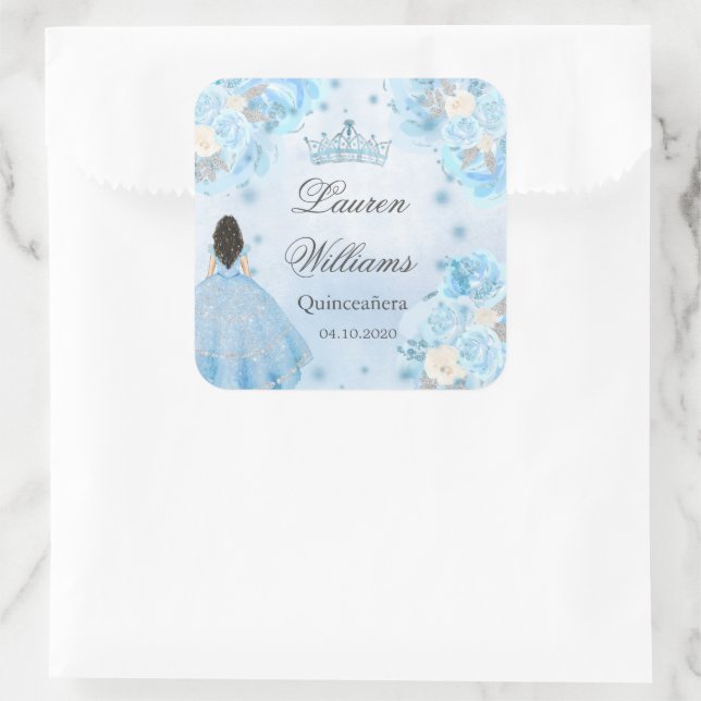 Autocollant Quinceanera Blue Winter Wonderland (Sac)