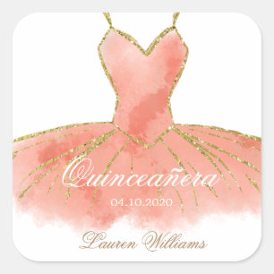 Autocollant Quinceanera de Parties scintillant de 