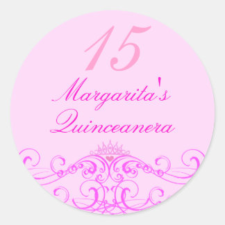 Autocollant Quinceanera Rose Couronne de Princesse