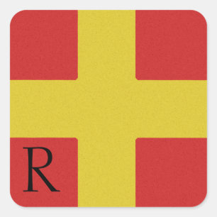 Autocollant R d'alphabet de drapeau de signal