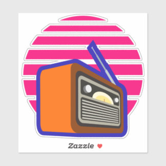 Autocollant Radio Rétro | Graphisme Musique Classi