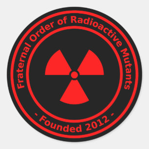 Autocollant radioactif de mutants (rouge)