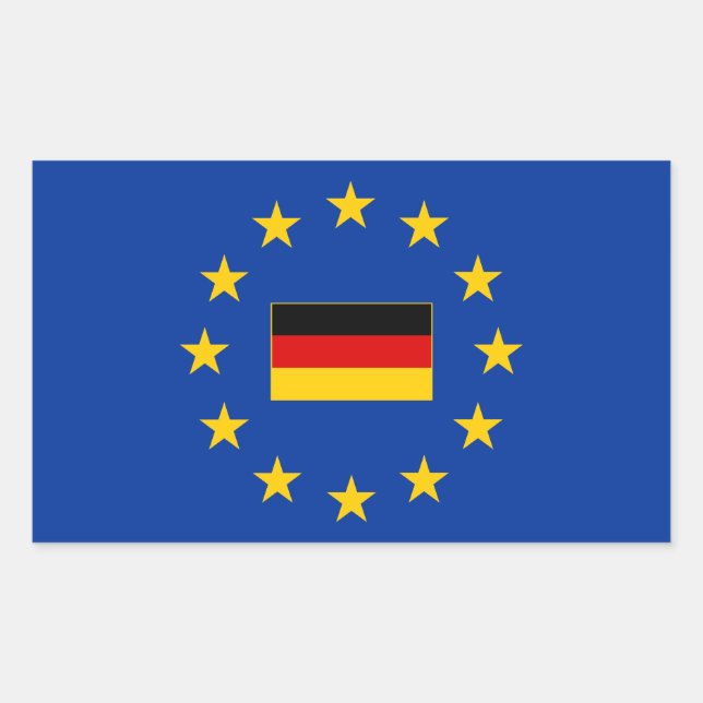 Autocollant rectangle Allemagne de l'Union europée (Devant)