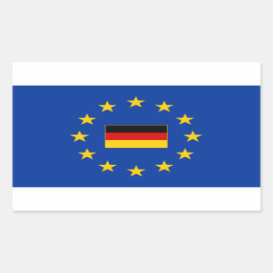 Autocollant rectangle Allemagne de l'Union europée
