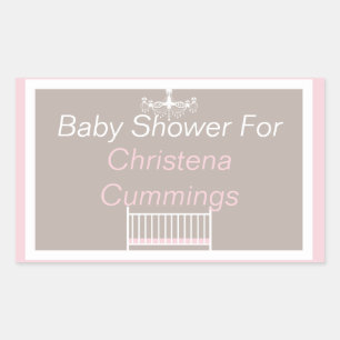 Autocollant Rectangle Élégant Lustre Baby Shower