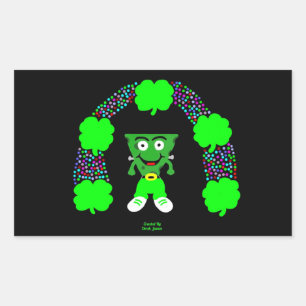 Autocollant rectangle Saint Patrick's FrankenChees