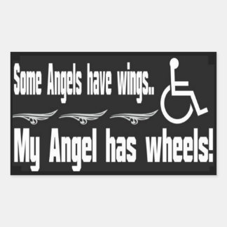 Autocollant rectangulaire Angel Handicap