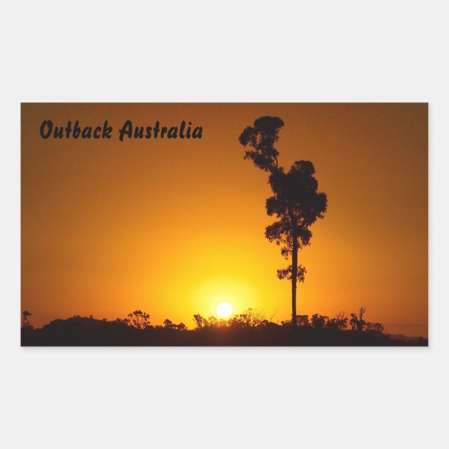 Autocollant rectangulaire au coucher du soleil en  (Devant)