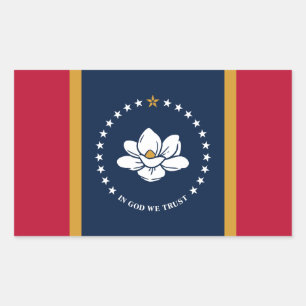 Autocollant rectangulaire avec drapeau de l'État d