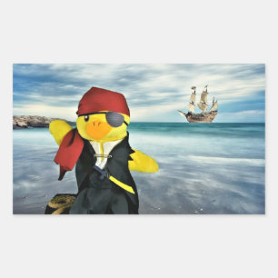 Autocollant rectangulaire Danny Duck le Pirate