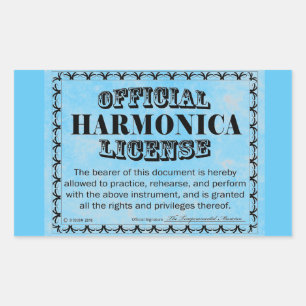 Autocollant rectangulaire de licence Harnonica