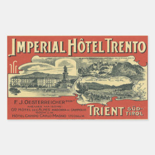 Autocollant rectangulaire de l'Imperial Hotel Tren