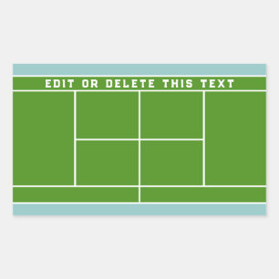 Autocollant rectangulaire de tennis