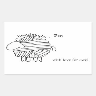 Autocollant rectangulaire pour mouton à fils 'fait