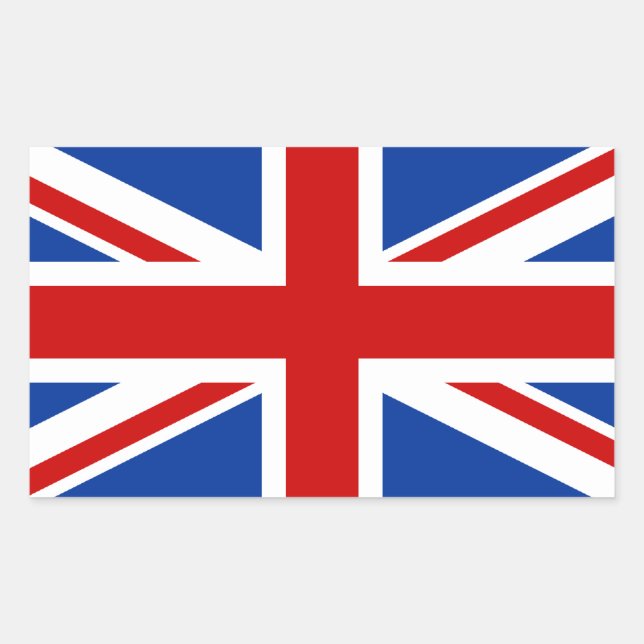 Autocollant rectangulaire Union Jack (Devant)