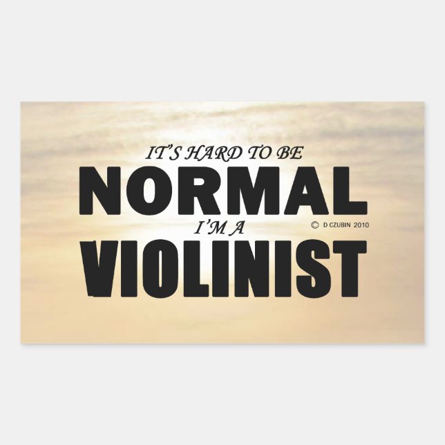 Autocollant rectangulaire violoniste normal (Devant)