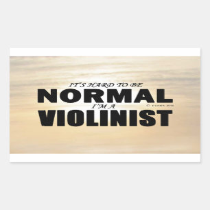 Autocollant rectangulaire violoniste normal
