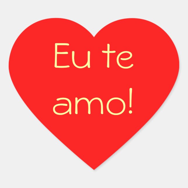 Autocollant Red Heart Eu Te Amo (Devant)