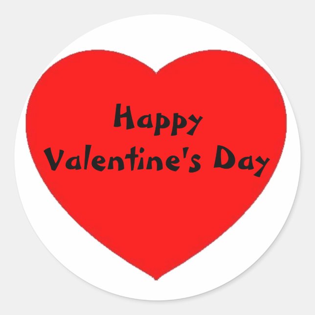 Autocollant Red Heart "Heureuse Sainte-Valentin"/é (Devant)