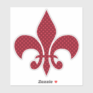 Autocollant Red Polka Dot Fleur De Lis