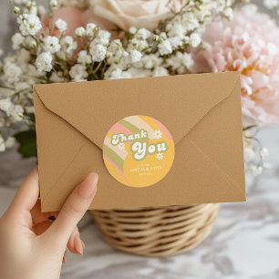 Autocollant Remerciement Rétro Péché de Raisin Fle