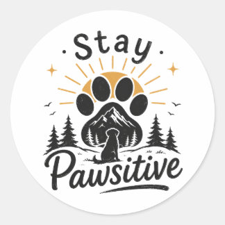 Autocollant Restez Pawsitif