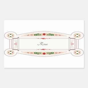 Autocollant rétro avec étiquette rose sticker