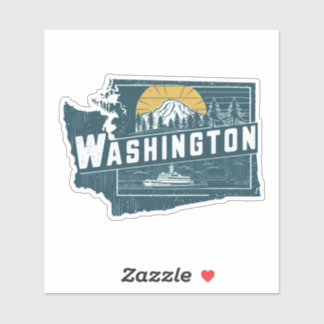 Autocollant Rétro État de Washington