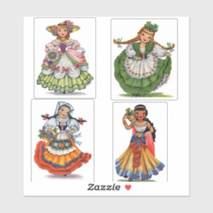 Autocollant Retro Little Lady Custom-Cut Vinyl