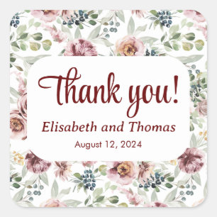 Autocollant romantique floral pastel vintage