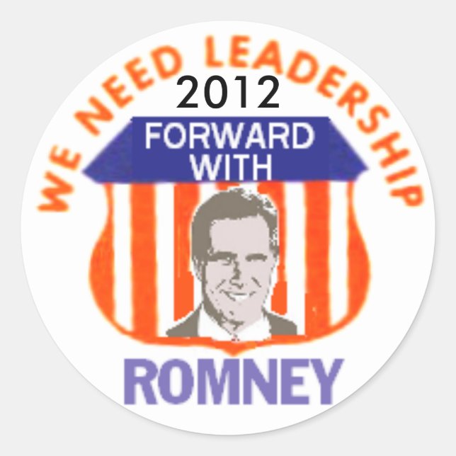 Autocollant Romney 2012 (Devant)