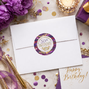 Autocollant Rond 50e Anniversaire Strates Bijoux V
