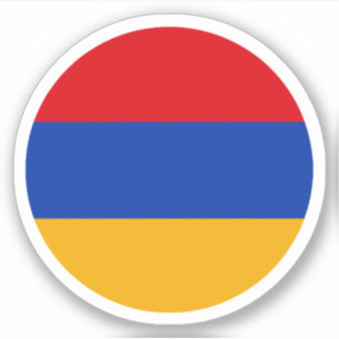 Autocollant rond arménien Drapeau
