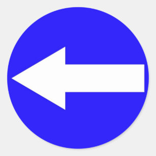 Autocollant rond avec flèche vers la gauche