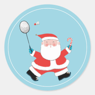 Autocollant rond Badminton Christmas Classic
